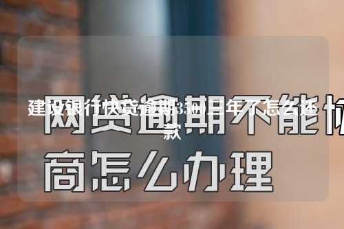 建设银行快贷逾期3500三年了怎么还款