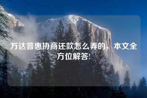 万达普惠协商还款怎么弄的，本文全方位解答!