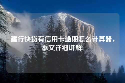 建行快贷有信用卡逾期怎么计算器，本文详细讲解!