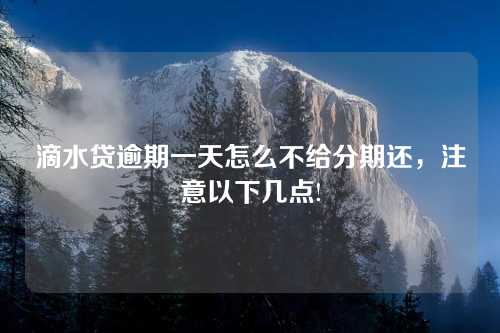 滴水贷逾期一天怎么不给分期还，注意以下几点!