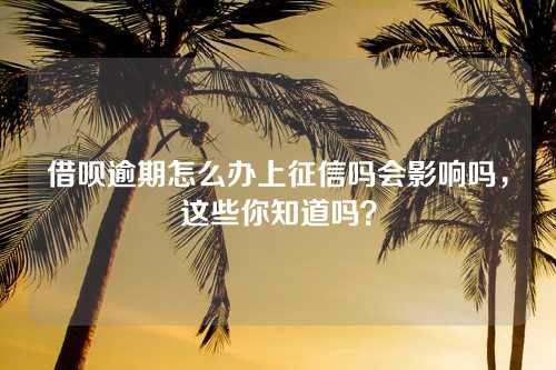 借呗逾期怎么办上征信吗会影响吗，这些你知道吗？