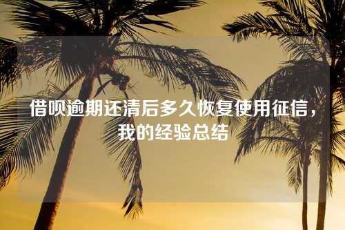 借呗逾期还清后多久恢复使用征信，我的经验总结