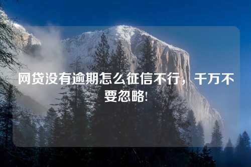 网贷没有逾期怎么征信不行，千万不要忽略!