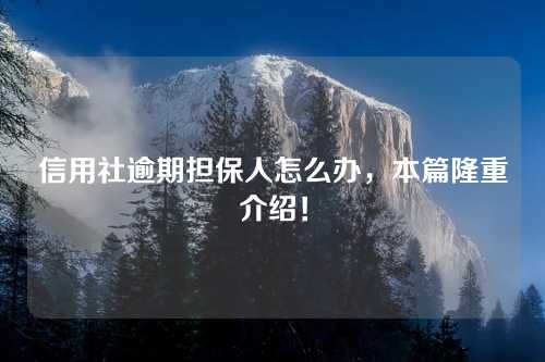 信用社逾期担保人怎么办，本篇隆重介绍！