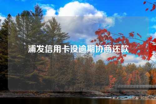 浦发信用卡没逾期协商还款