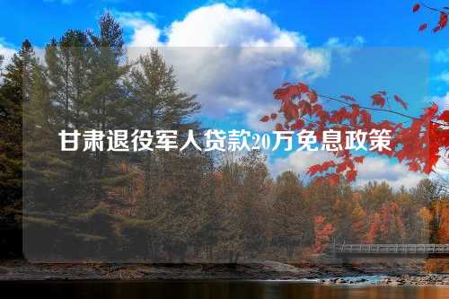 甘肃退役军人贷款20万免息政策