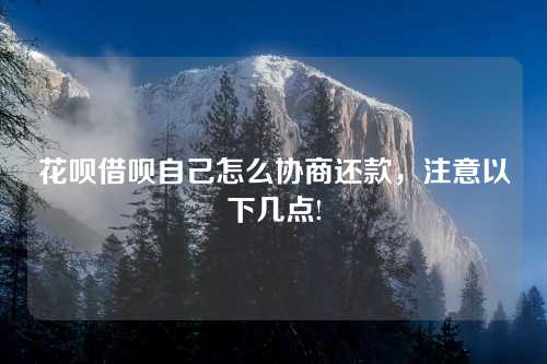 花呗借呗自己怎么协商还款，注意以下几点!