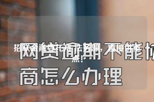 招联金融委托方 法务部，直接讲重点！