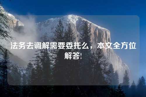 法务去调解需要委托么，本文全方位解答!