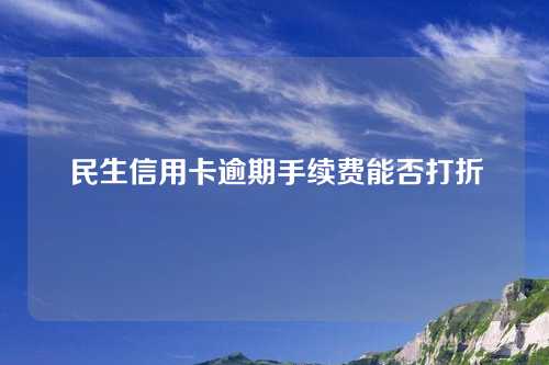 民生信用卡逾期手续费能否打折