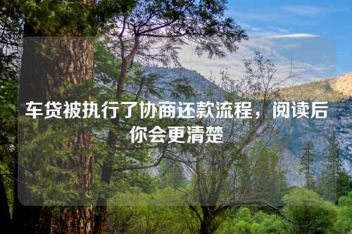 车贷被执行了协商还款流程，阅读后你会更清楚