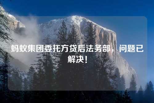 蚂蚁集团委托方贷后法务部，问题已解决！