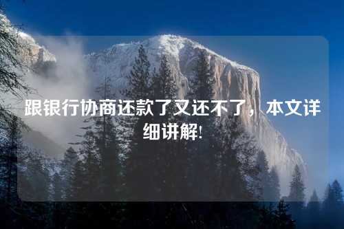 跟银行协商还款了又还不了，本文详细讲解!