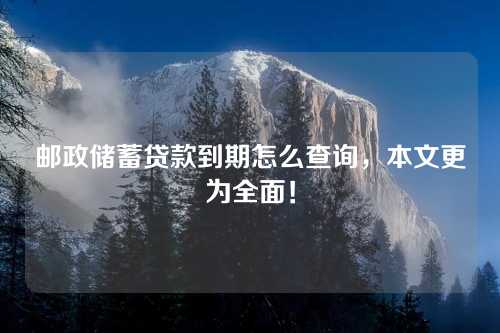 邮政储蓄贷款到期怎么查询，本文更为全面！