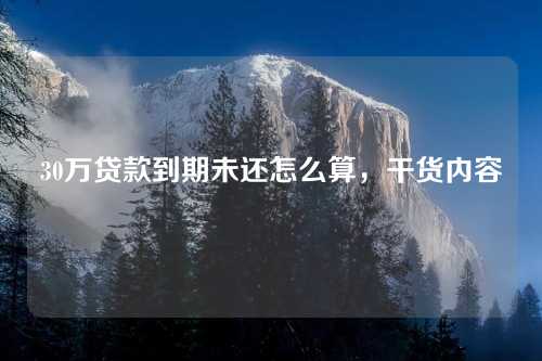 30万贷款到期未还怎么算，干货内容