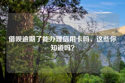 借呗逾期了能办理信用卡吗，这些你知道吗？