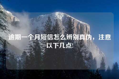 逾期一个月短信怎么辨别真伪，注意以下几点!