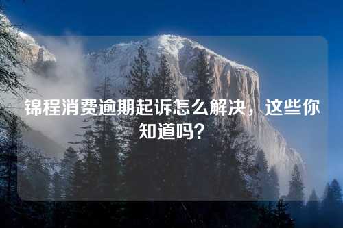 锦程消费逾期起诉怎么解决，这些你知道吗？