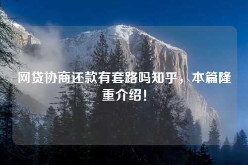 网贷协商还款有套路吗知乎，本篇隆重介绍！