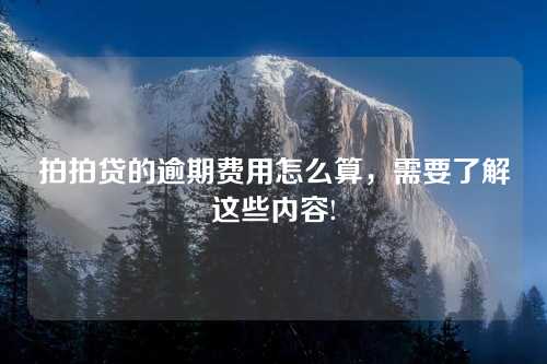 拍拍贷的逾期费用怎么算，需要了解这些内容!