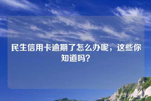 民生信用卡逾期了怎么办呢，这些你知道吗？