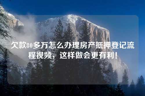 欠款80多万怎么办理房产抵押登记流程视频，这样做会更有利！