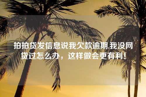 拍拍贷发信息说我欠款逾期,我没网贷过怎么办，这样做会更有利！