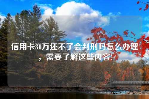 信用卡80万还不了会判刑吗怎么办理，需要了解这些内容!