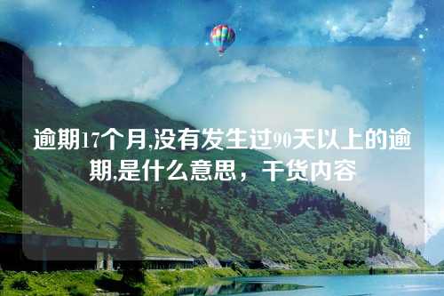 逾期17个月,没有发生过90天以上的逾期,是什么意思，干货内容