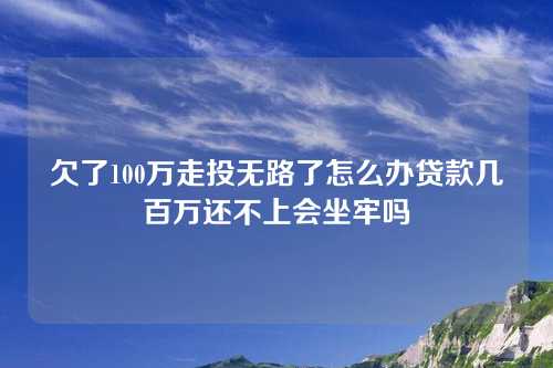 欠了100万走投无路了怎么办贷款几百万还不上会坐牢吗