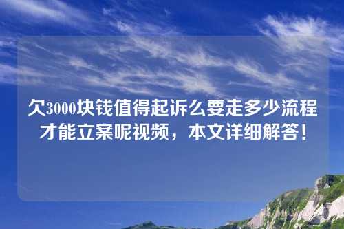 欠3000块钱值得起诉么要走多少流程才能立案呢视频，本文详细解答！