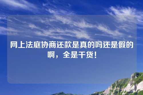 网上法庭协商还款是真的吗还是假的啊，全是干货！