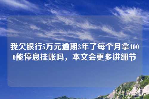 我欠银行5万元逾期3年了每个月拿4000能停息挂账吗，本文会更多讲细节