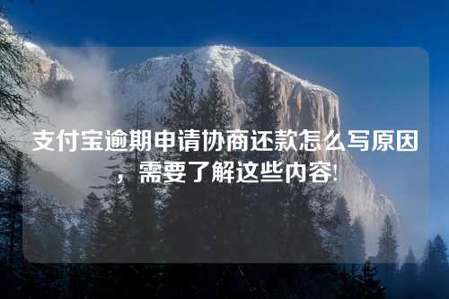 支付宝逾期申请协商还款怎么写原因，需要了解这些内容!