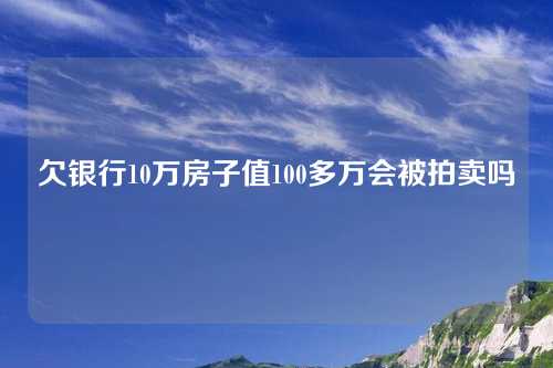 欠银行10万房子值100多万会被拍卖吗