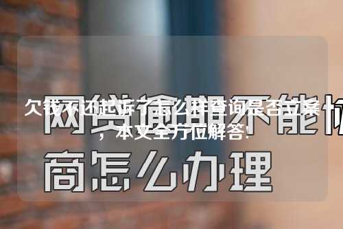 欠钱不还起诉了怎么样查询是否立案，本文全方位解答!