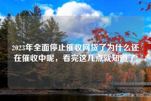 2023年全面停止催收网贷了为什么还在催收中呢，看完这几点就知道了!