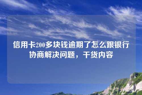 信用卡200多块钱逾期了怎么跟银行协商解决问题，干货内容