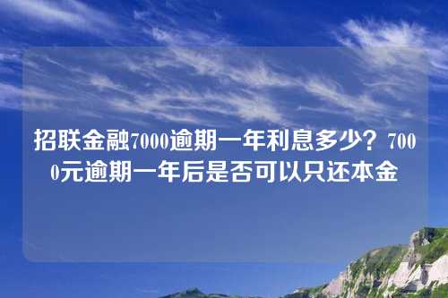 招联金融7000逾期一年利息多少？7000元逾期一年后是否可以只还本金