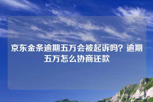 京东金条逾期五万会被起诉吗？逾期五万怎么协商还款