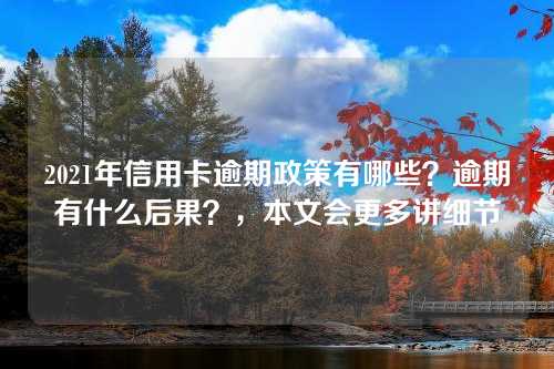 2021年信用卡逾期政策有哪些？逾期有什么后果？，本文会更多讲细节