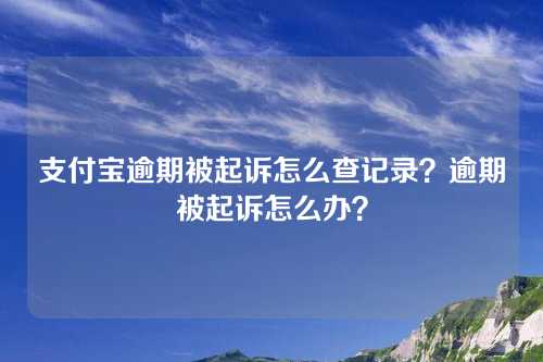 支付宝逾期被起诉怎么查记录？逾期被起诉怎么办？