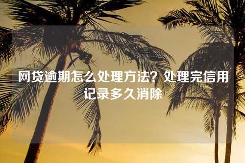 网贷逾期怎么处理方法？处理完信用记录多久消除