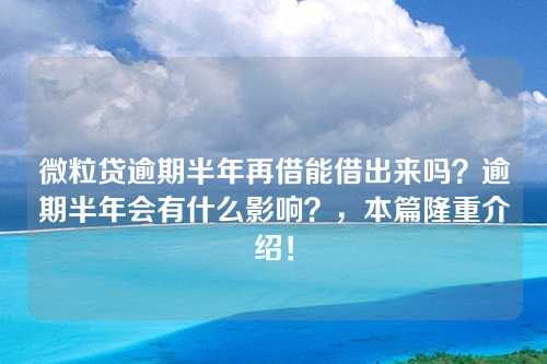 微粒贷逾期半年再借能借出来吗？逾期半年会有什么影响？，本篇隆重介绍！