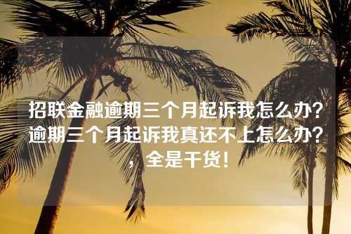 招联金融逾期三个月起诉我怎么办？逾期三个月起诉我真还不上怎么办？，全是干货！