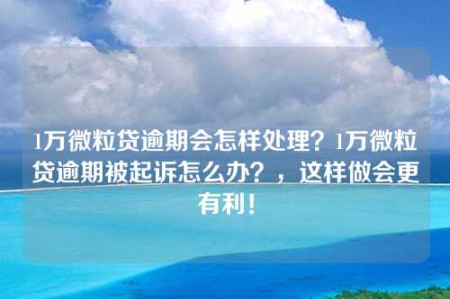 1万微粒贷逾期会怎样处理？1万微粒贷逾期被起诉怎么办？，这样做会更有利！