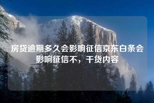 房贷逾期多久会影响征信京东白条会影响征信不，干货内容