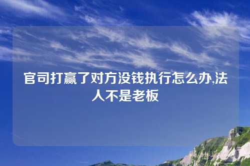 官司打赢了对方没钱执行怎么办,法人不是老板