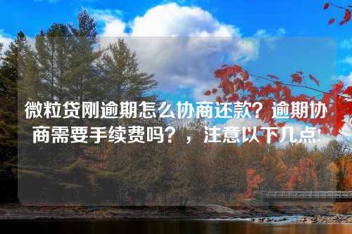 微粒贷刚逾期怎么协商还款？逾期协商需要手续费吗？，注意以下几点!