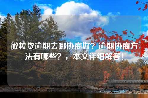 微粒贷逾期去哪协商好？逾期协商方法有哪些？，本文详细解答！